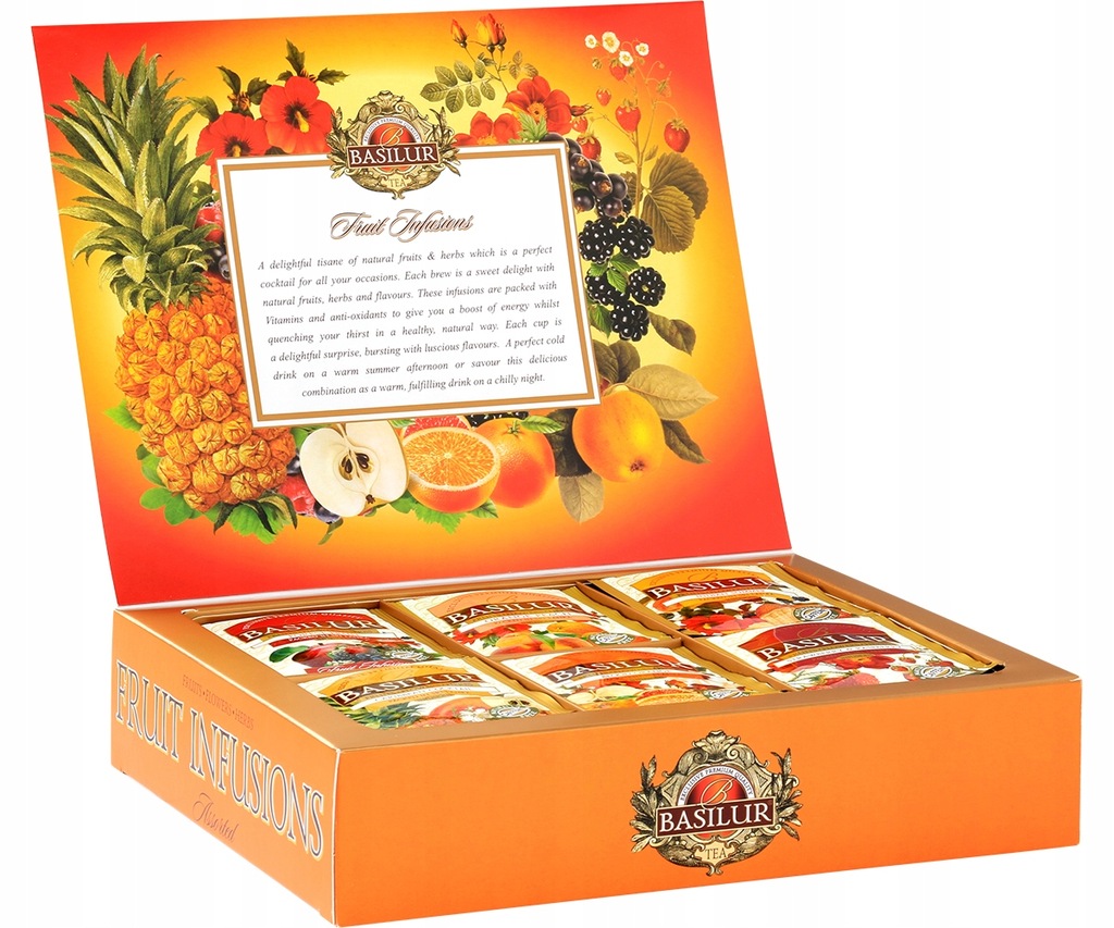 Zestaw herbat owocowych BASILUR FRUIT INFUSIONS torebki 6 SMAKÓW - 40x1,8g