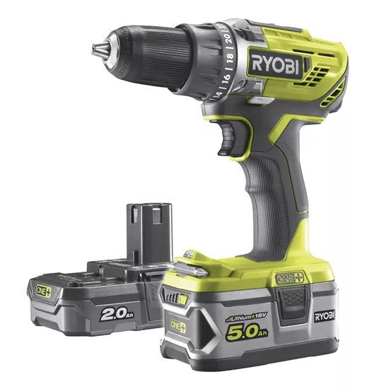 RYOBI AKU.WIERTARKO-WKRĘTARKA R18DD3-252S 18V 1*5.