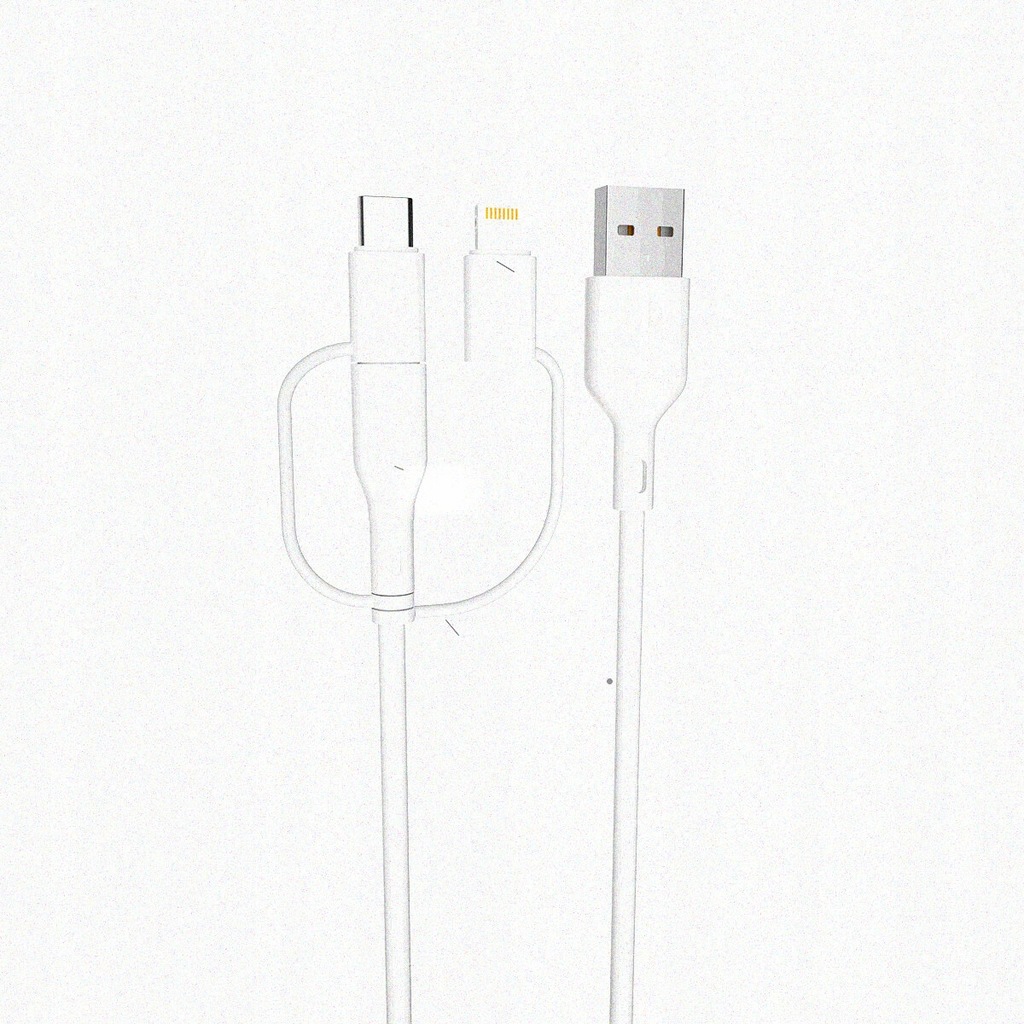 Forever kabel recykling 3w1 1,5m 2,4A USB-A - USB-C +microUSB+ Lightning KR