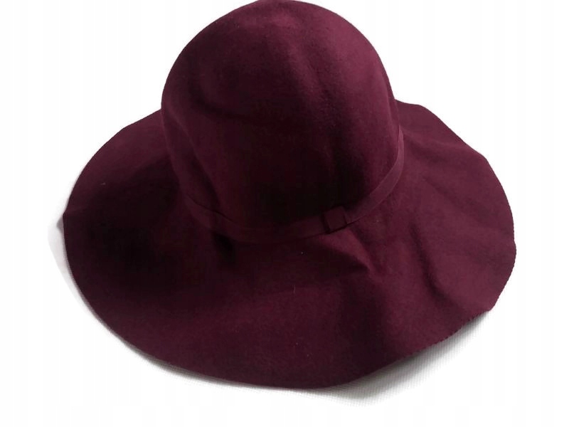 H&M - bordowy kapelusz wełna - r. L/58