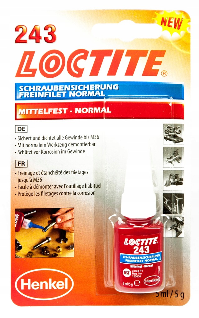 LOCTITE 243 Klej do zabezpieczenia gwintów 5ml