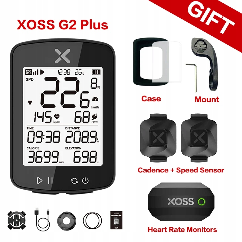 XOSS New G2 Plus Bicycle Computer G Wireless GPS Cycling Speedometer ANT