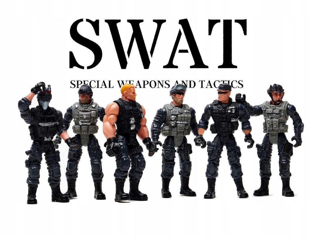 FIGURKI SWAT ŻOŁNIERZE 6 SZT ARMIA RUCHOME WOJSKO ZESTAW DO ZABAWY