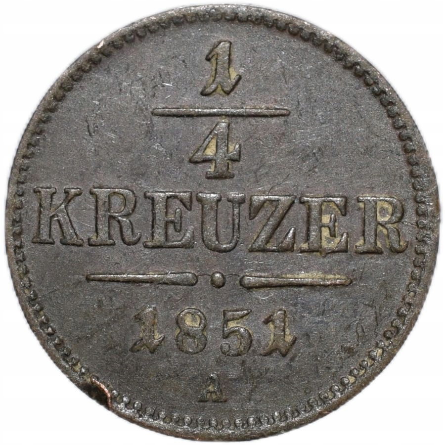 Austria 1/4 kreuzer krajcara 1851 A