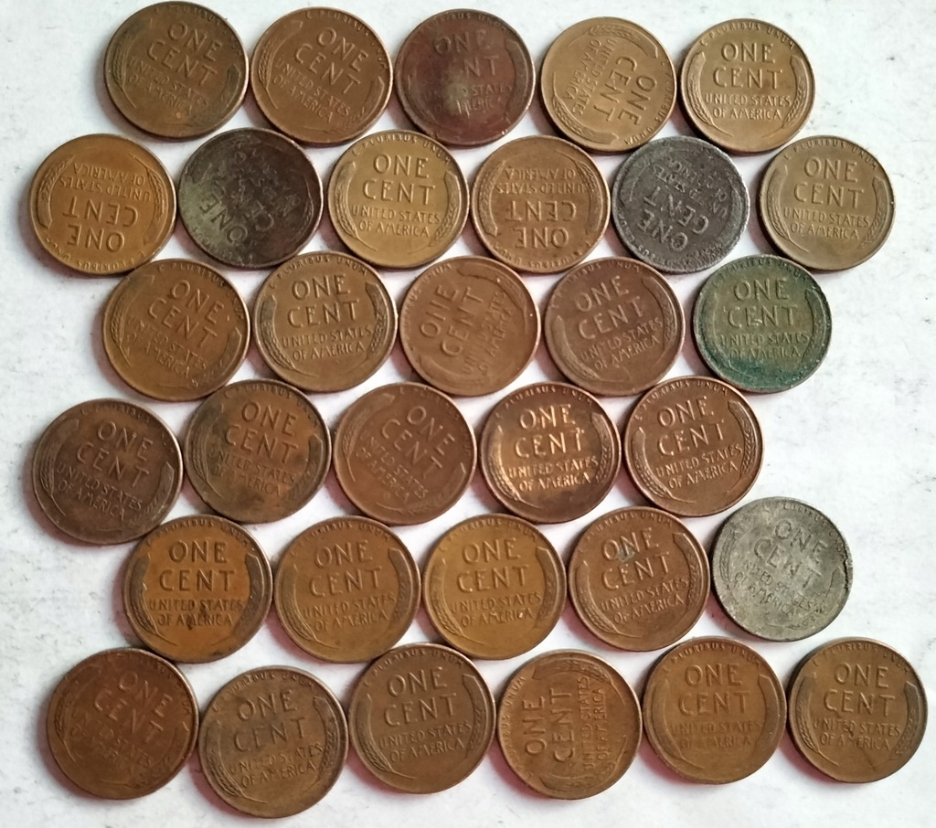 zestaw monet USA stare centy 32 szt. lata 40 i 50