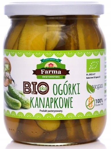 OGÓRKI KANAPKOWE BEZGLUTENOWE BIO 480 g (240 g) -