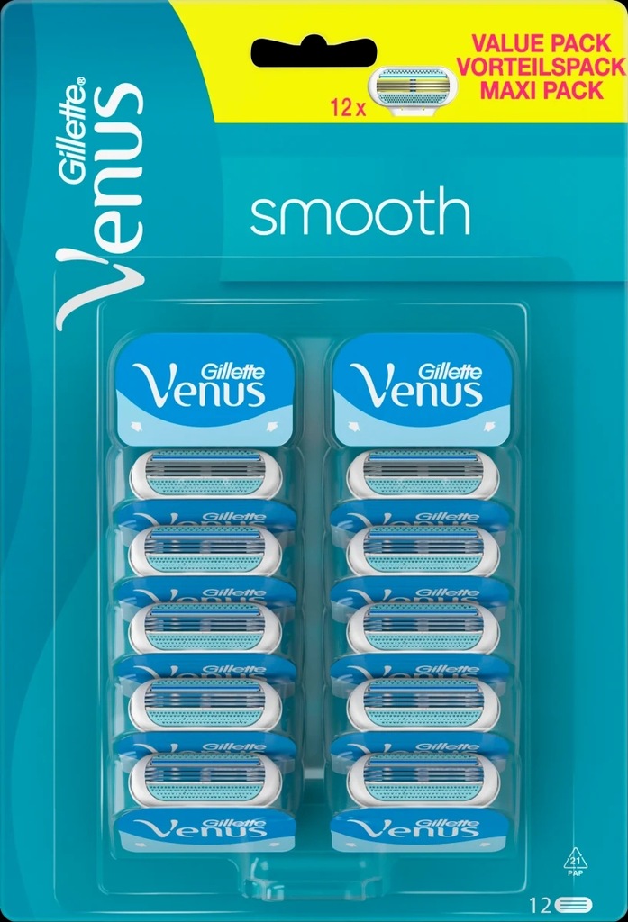 Wkłady do maszynki Gillette Venus Smooth 12 sztuk