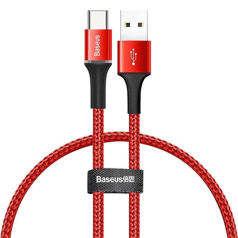 Kabel USB-C z podświetleniem Baseus Halo 0,25m red