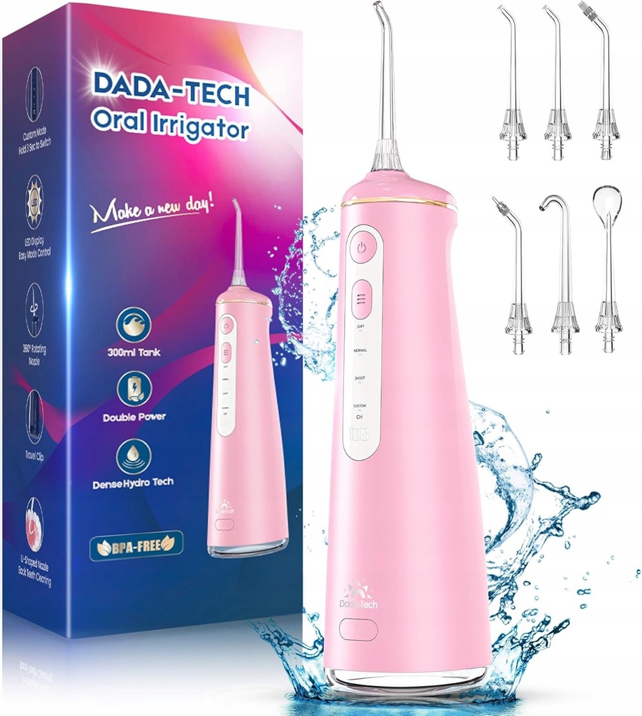 DADA-TECH Irygator Do Zębów Bezprzewodowy 4 Tryby 300ML /T