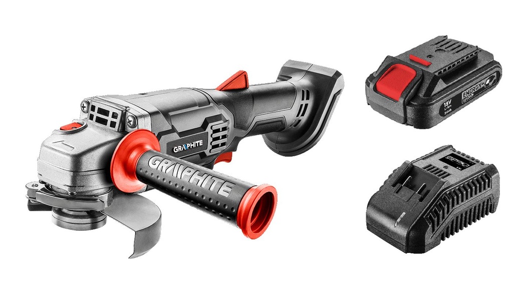 SZLIFIERKA KĄTOWA AKU 115mm 18V 2Ah LI-ION GRAPHIT