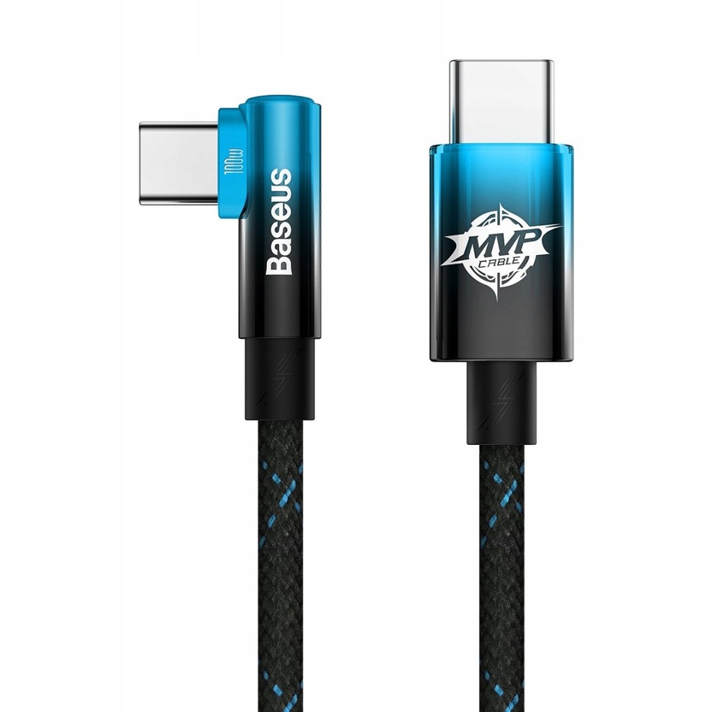 MVP Elbow kątowy kabel przewód Power Delivery z bocznym wtykiem USB-C 1m ni
