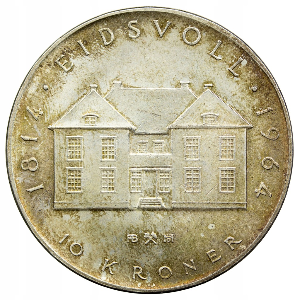 Norwegia, 10 koron 1964, 500-lecie Konstytucji, st. 1-