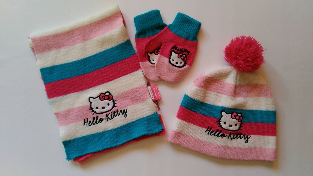 Czapka szalik rękawiczki Hello Kitty 3-5 la 98/110
