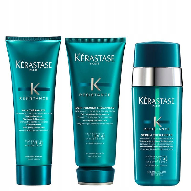 KERASTASE THERAPISTE ZESTAW KĄPIEL ODŻYWKA SERUM