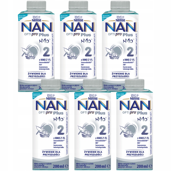 NESTLE Mleko NAN Optipro Plus 2, 6 x 200ml