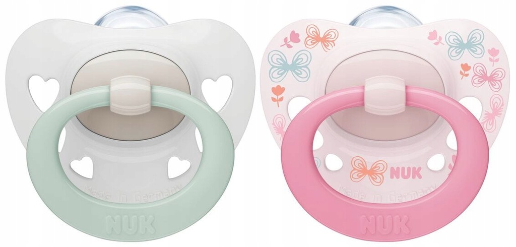 SMOCZEK NUK SIGNATURE SILIKON 0-6M GIRL 2-PAK
