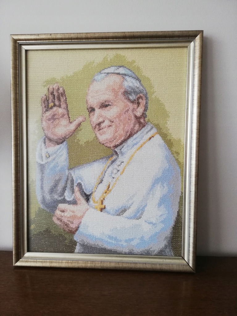 "Jan Paweł II " obraz haftowany