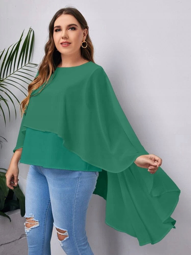 Купить SHEIN ЗЕЛЕНАЯ АСИММЕТРИЧНАЯ БЛУЗКА (0XL): отзывы, фото и ...