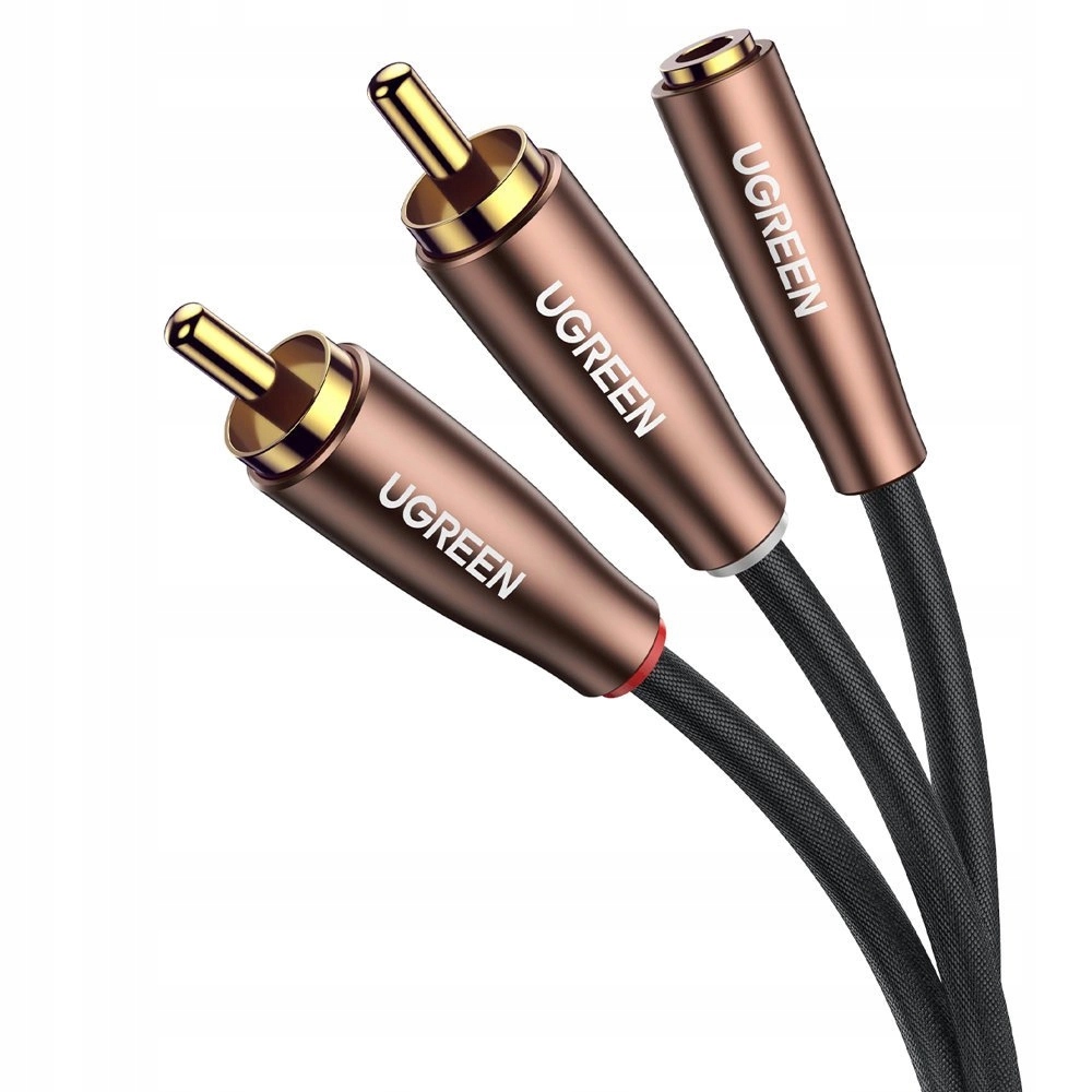 Ugreen kabel przewód audio 3,5 mm mini jack (żeński) - 2RCA (męski) 2m brąz