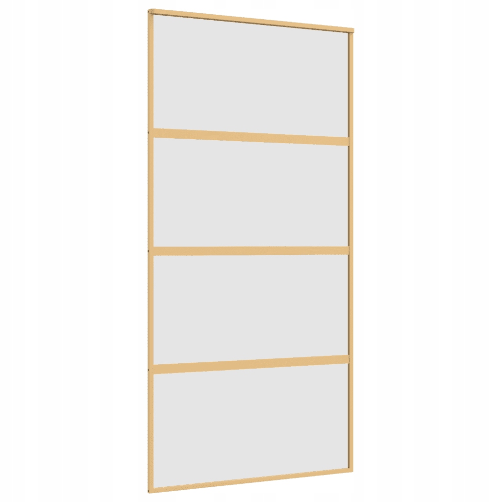 vidaXL Drzwi przesuwne, złote, 102,5x205 cm, mrożone szkło ESG