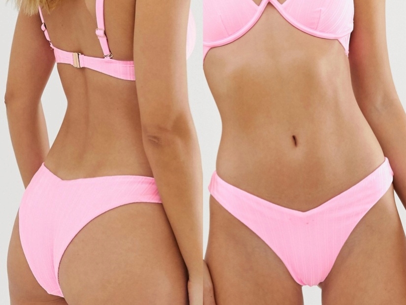 River Island Prążkowane Majtki Kąpielowe M/38