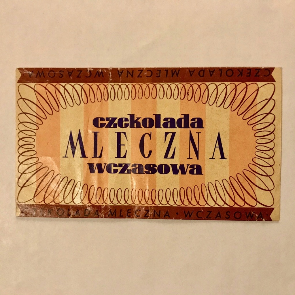 CZEKOLADA MLECZNA WCZASOWA GDAŃSK 1967-1968