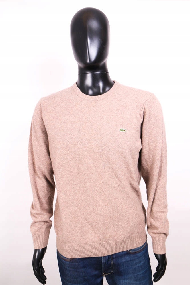 Lacoste Sweter Męski Wełniany Vintage Szary roz L