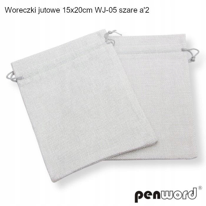 WORECZKI JUTOWE SZARE 20X15CM 2SZT -