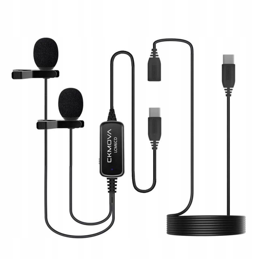 CKMOVA LCM6CD-Podwójny mikrofon krawatowy na USB C