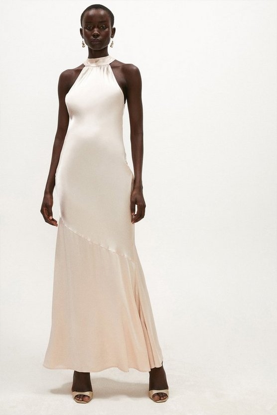 COAST 36 S SATYNOWA SUKIENKA MAXI JASNA J7615