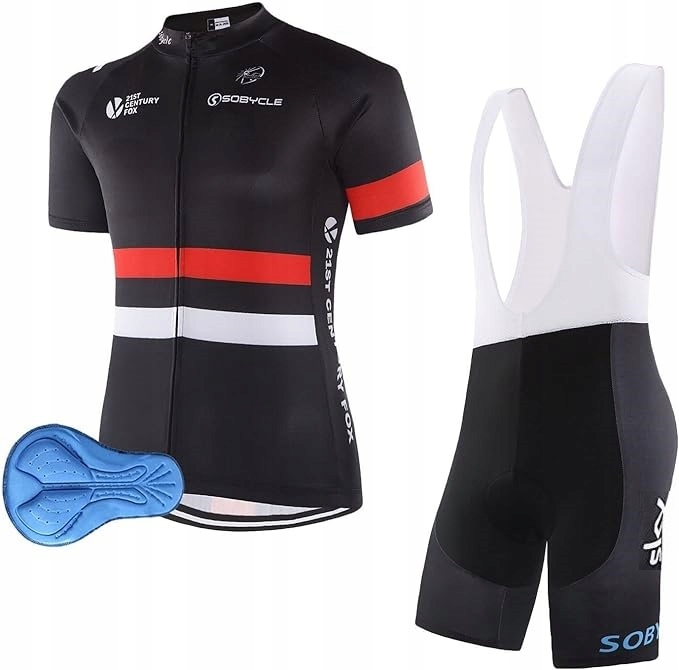 STRÓJ ROWEROWY MĘSKI KOMPLET KOLARSKI BLUZA SPODENKI NA SZELKACH r XXL
