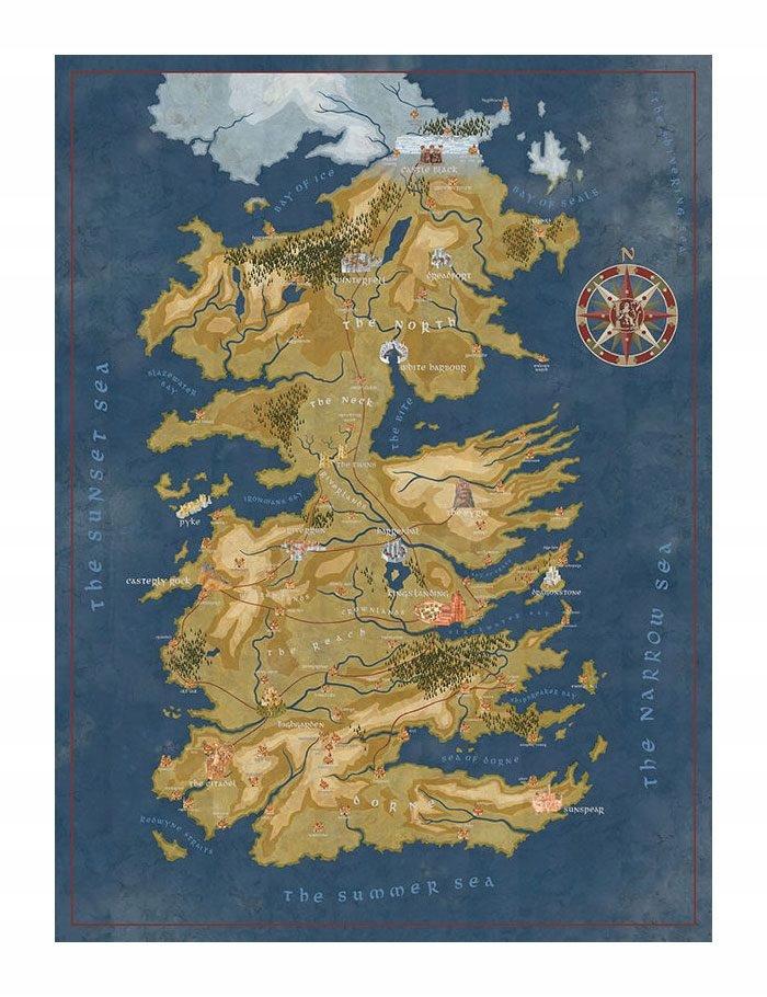 Game Of Thrones Westeros Map Puzzle 1000 8602514359 Oficjalne Archiwum Allegro