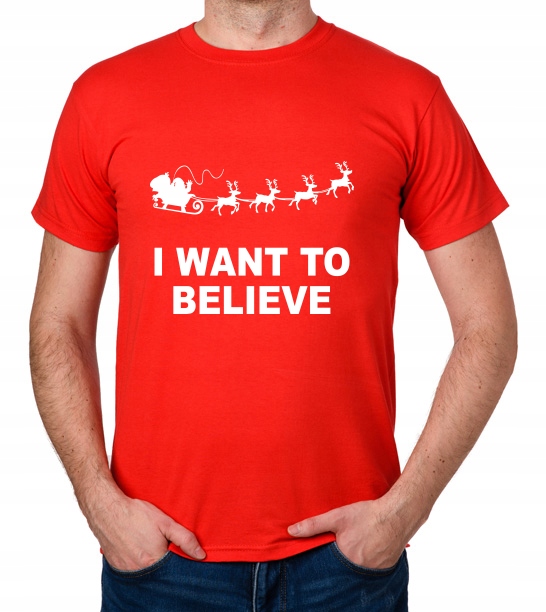 koszulka I WANT TO BELIEVE IN SANTA CLAUS prezent