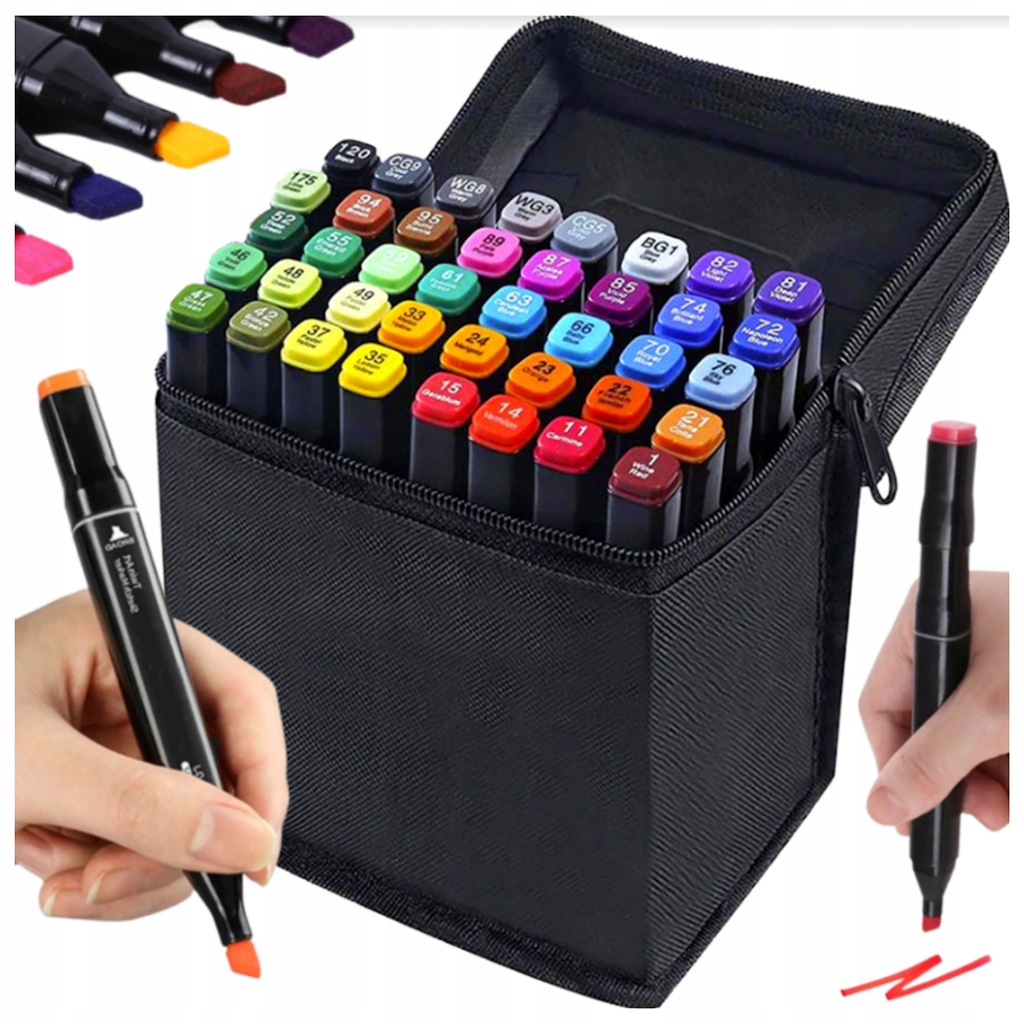PRO MARKERY ALKOHOLOWE KOLOROWE PISAKI x40 + TORBA