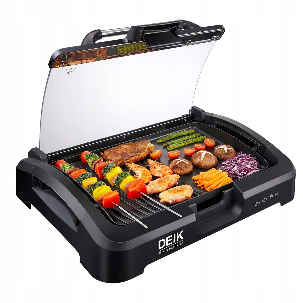 Grill elektryczny Deik czarny 2200W 10514814930 oficjalne archiwum