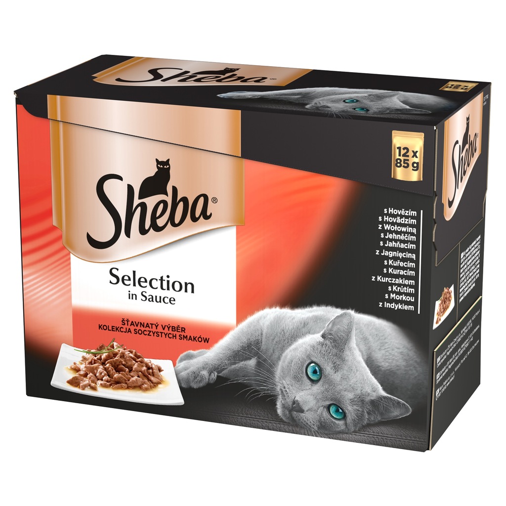 Mokra karma dla kota Sheba mix smaków w zestawie 12 szt. 1,15 kg