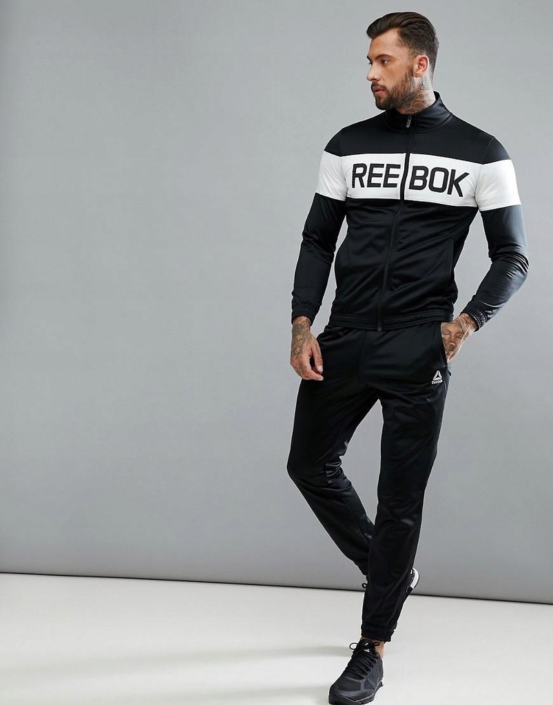 REEBOK KOMPLET DRESOWY CZARNY MĘSKI LOGO XXL 1ZAA