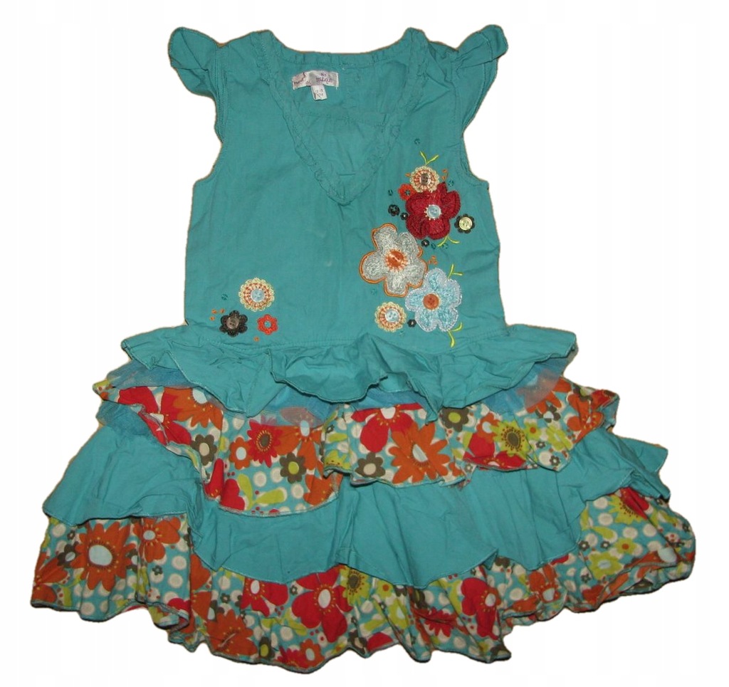 MINI BOUTIQUE sukieneczka hafty falbanki 12-18 m-y