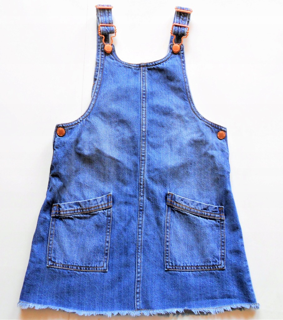 DENIM ŚWIETNA JEANSOWA OGRODNICZKA 9-10L