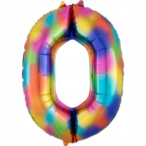 SuperShape "0" Rainbow Splash, balon fol