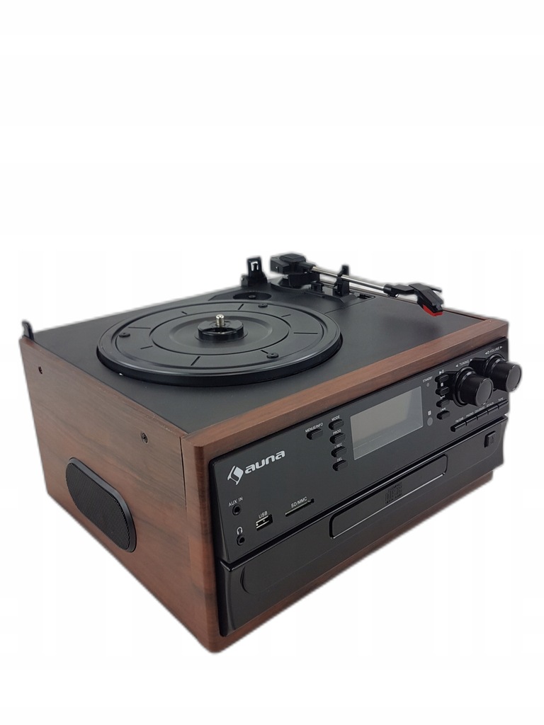 Zestaw stereo retro; gramofon, CD, MP3, Bluetooth