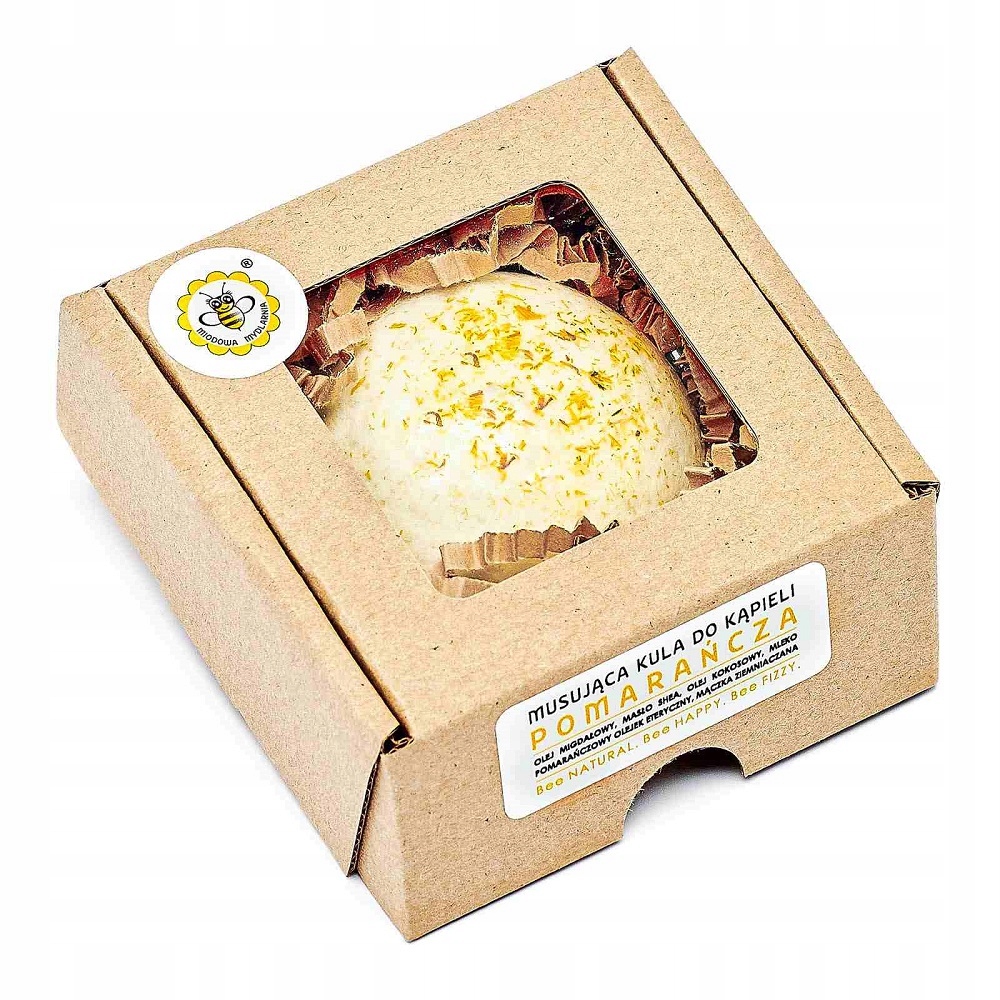 Miodowa Mydlarnia Musująca kula do kąpieli Pomarańcza 80g P1