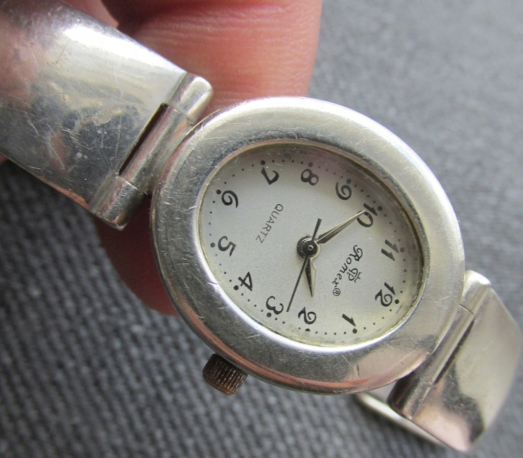 SREBRNY ZEGAREK SREBRO LITE 925 QUARTZ ROMEX 45G