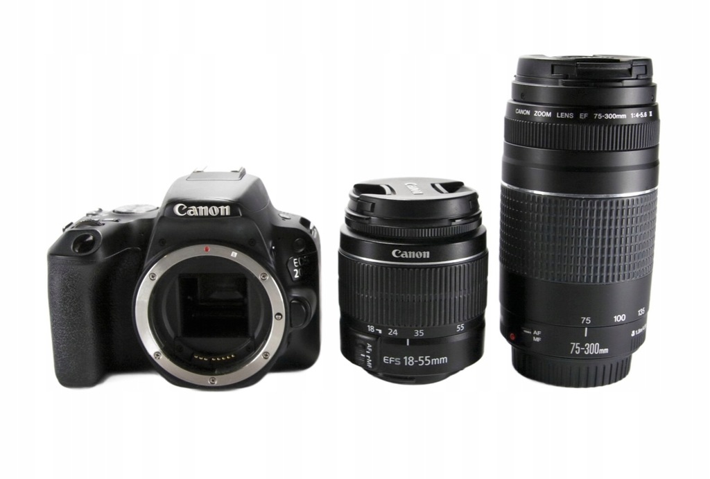 zestaw Canon 200D + 18-55 + 75-300 + torba SKLEP OKAZJA