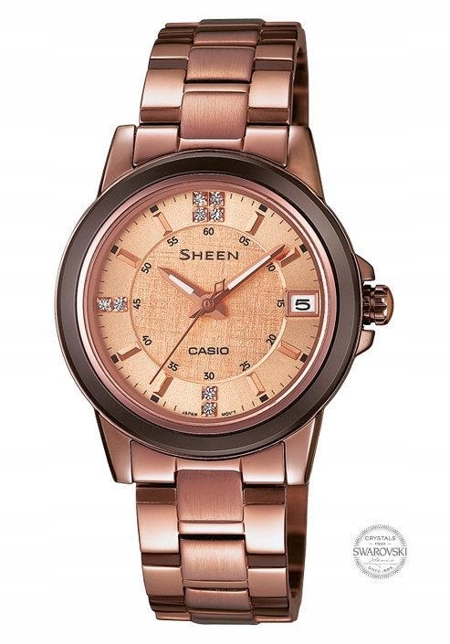 ZEGAREK CASIO SHEEN SZAFIR SWAROVSKI SHE-4512BR-9A