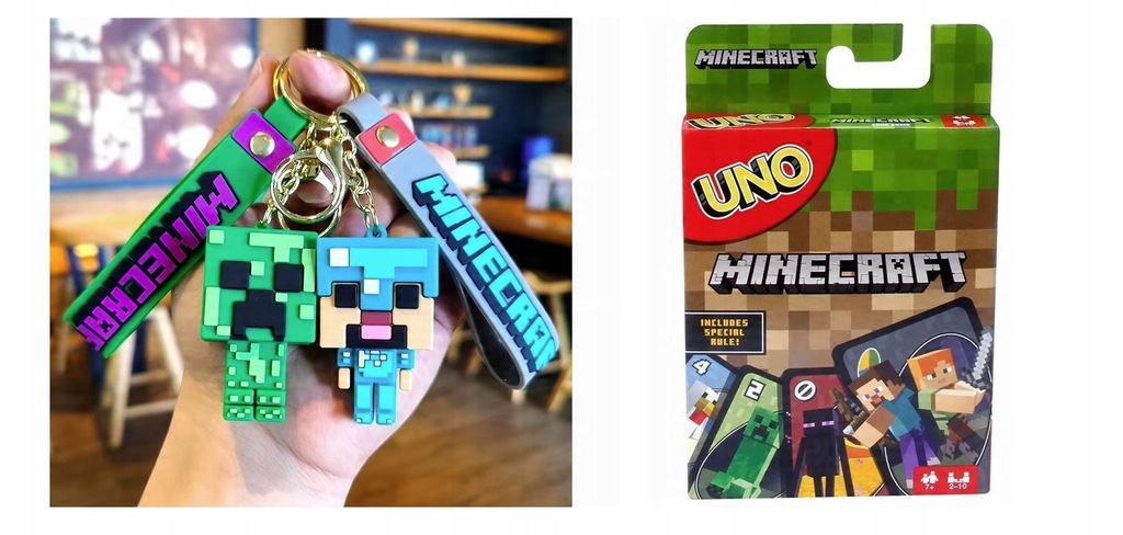 ZESTAW UNO MINECRAFT + BRELOK