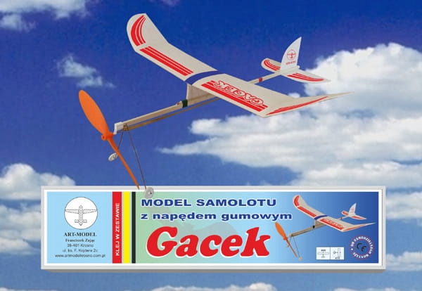 Gacek - model samolotu z napędem gumowym
