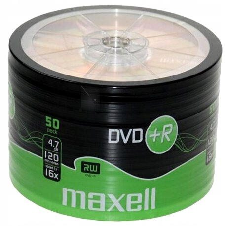 PŁYTY DVD+R 4,7 GB 16X MAXELL SP50 50 SZTUK JAKOŚĆ