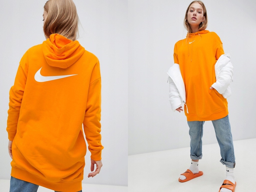 Nike - długa bluza z kapturem oversize L