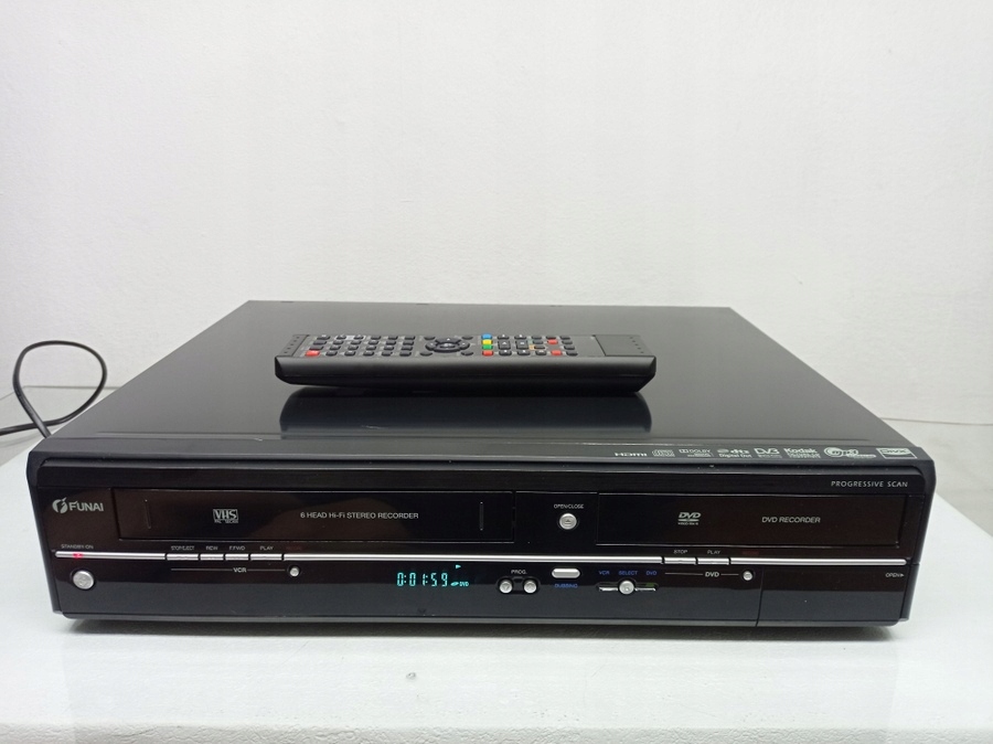 FUNAI WD6D COMBO NAGYWARKA VHSDVD / HDMI / PILOT 12547484392